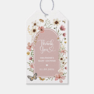Étiquettes-cadeau Dusty rose Fleur sauvage Garden Baby shower Faveur