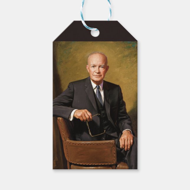 Étiquettes-cadeau Dwight Eisenhower Président Portrait de la Maison  (Devant)