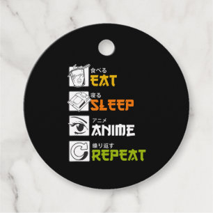 Étiquettes Cadeau Eat Sleep Anime Repeat Venin Idea Cosplayer