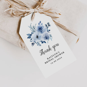 Étiquettes-cadeau eau bleu fleurs douche nuptiale