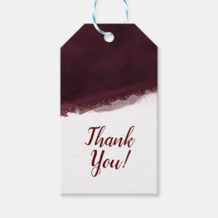 Étiquettes-cadeau Eau de Cerise Noire Aquarelle Or Élégance Moderne
