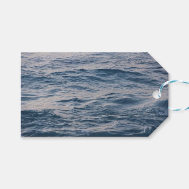Étiquettes-cadeau Eau de mer de près (Devant (Horizontal))