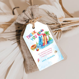 Étiquettes-cadeau Eau Diapositive Splish Splash Merci de fête d'anni