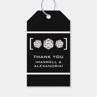 Étiquettes-cadeau Ebony D20 Dice Gamer Mariage Tags cadeaux
