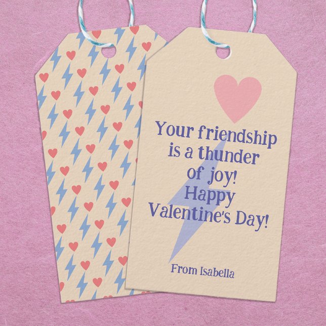 Étiquettes-cadeau Éclair de tonnerre personnalisé et coeur (Créateur téléchargé)