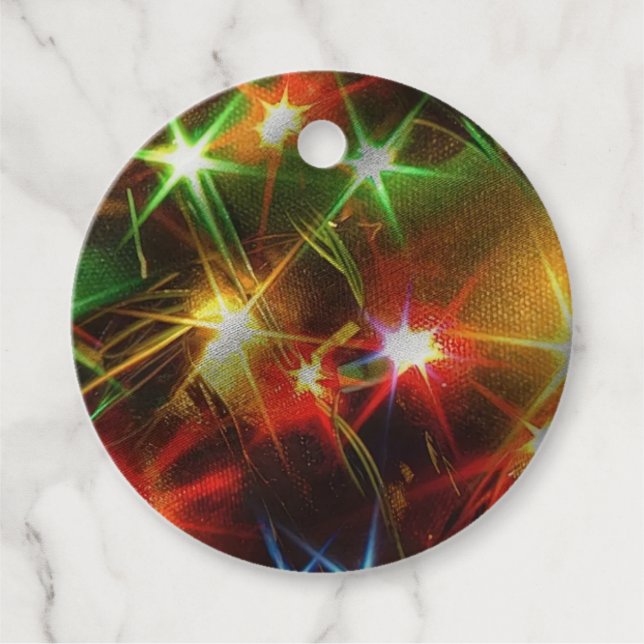 Étiquettes Cadeau Éclairage des Fêtes Éclairage Favoriser les étique (Devant)