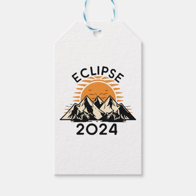 Étiquettes-cadeau Éclipse solaire totale 2024 (Devant)