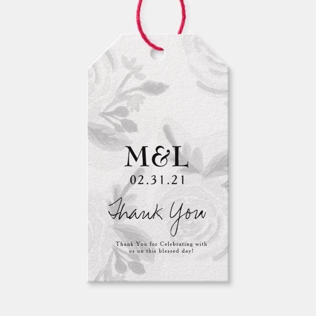 Étiquettes-cadeau Eco Friendly Mariage Aquarelle Rose ombres (Devant)