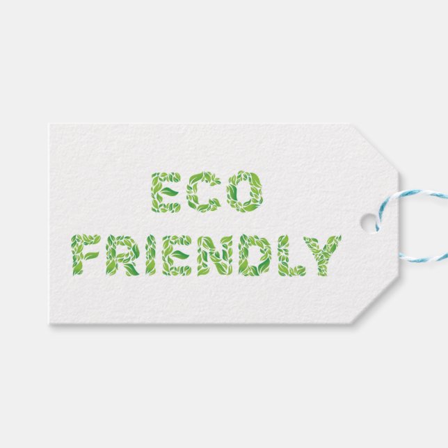 Étiquettes-cadeau Eco-friendly. Produit écologique écologique écolog (Devant (Horizontal))