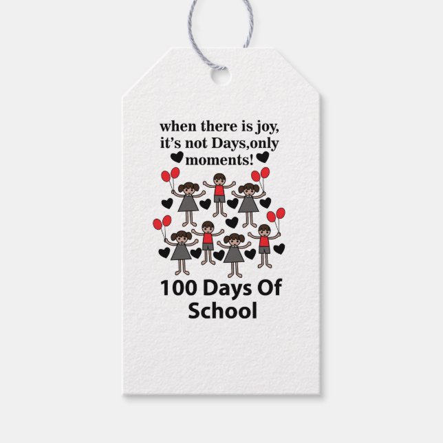 Étiquettes-cadeau École 100 Jours D'École (Devant)