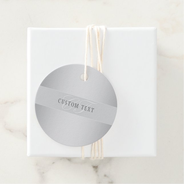 Étiquettes Cadeau Écriture de monogramme élégante et modifiable | Gr (En situation)