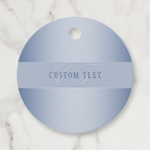 Étiquettes Cadeau Écriture élégante de monogramme modifiable Bleu