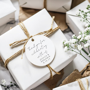 Étiquettes Cadeau Écriture manuscrite de script moderne Mariage noir