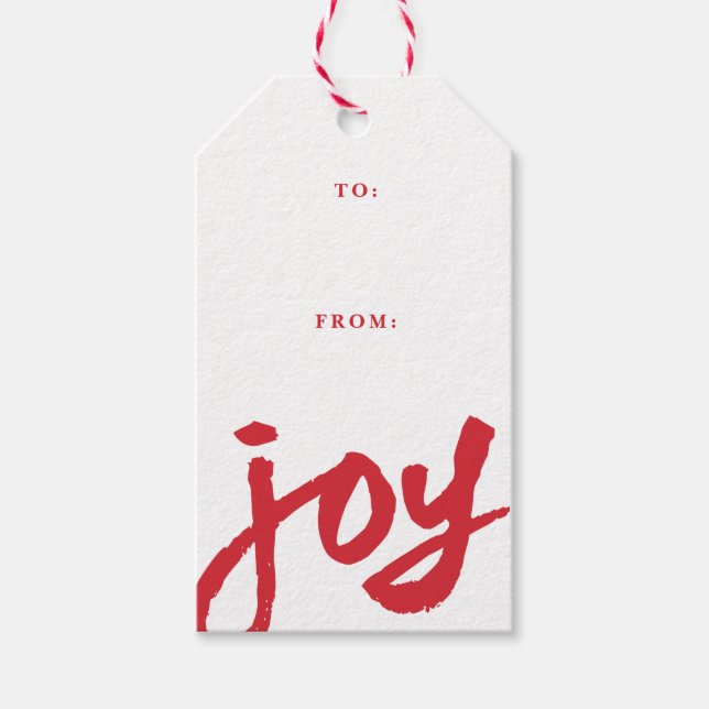 Étiquettes-cadeau Écriture Manuscrite Joie Noël Vacances (Devant)