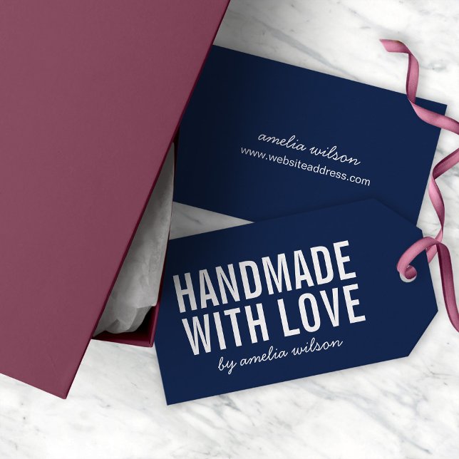 Étiquettes-cadeau Editable Colors Stylish Bold Handmade with Love (Créateur téléchargé)