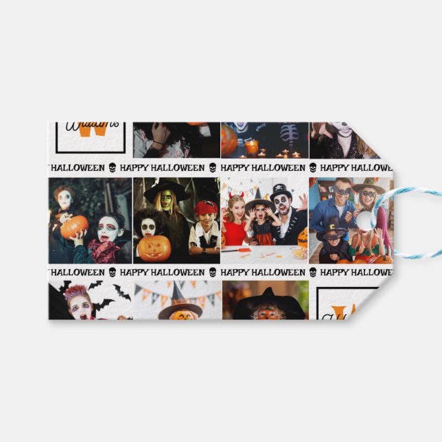 Étiquettes-cadeau Effrayant Ajouter Votre Propre Monogramme Photo Ha (Devant (Horizontal))