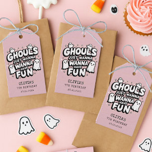 Étiquettes-cadeau Éffrayant Ghost Halloween Anniversaire Merci