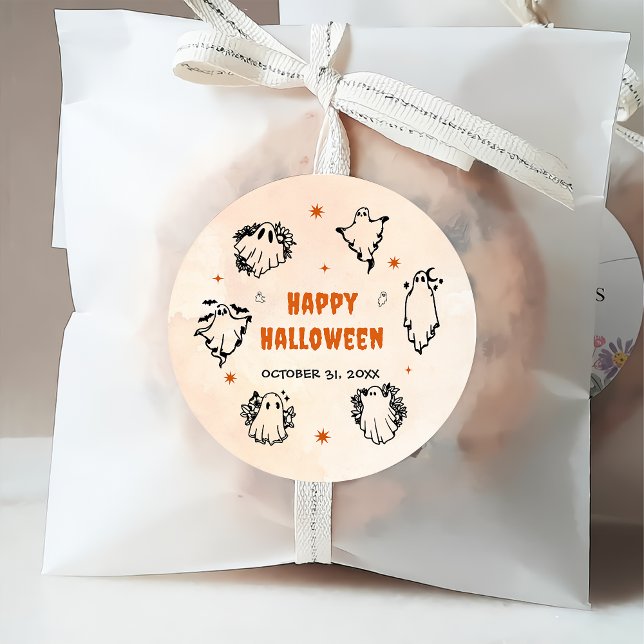 Étiquettes Cadeau Éffrayant Halloween mignon fantôme (Créateur téléchargé)