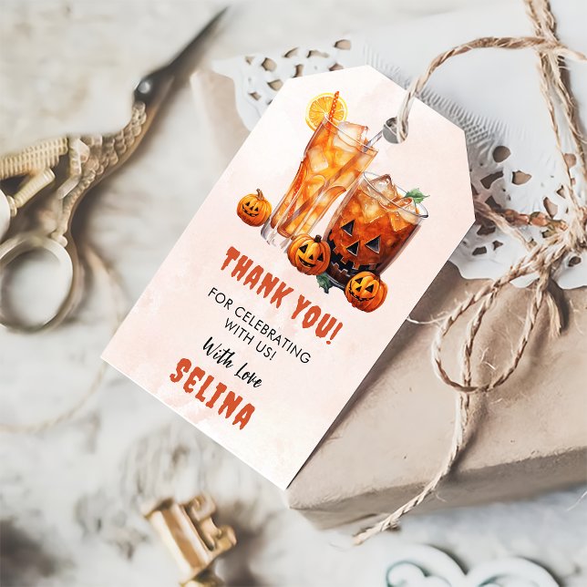 Étiquettes-cadeau Éffrayant Halloween mignon Fantôme Anniversaire Do (Créateur téléchargé)