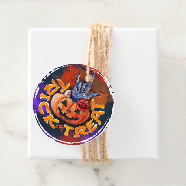 Étiquettes Cadeau Effrayant Halloween Trick ou Treat Party Favoriser (En situation)