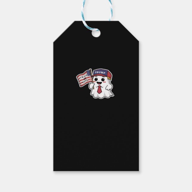 Étiquettes-cadeau Éffrayant, Halloween, Trick Ou Voter, J'Obtiens To (Devant)