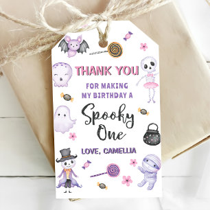 Étiquettes-cadeau Éffrayant One Girls Halloween 1er anniversaire