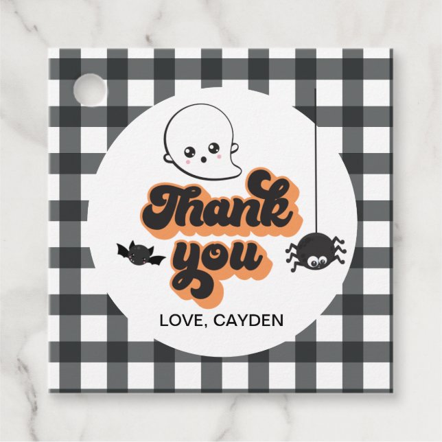 Étiquettes Cadeau Éffrayant Un Halloween 1er Anniversaire (Devant)