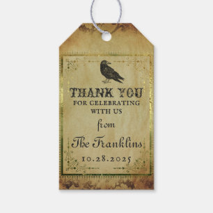 Étiquettes-cadeau Éffrayant Vintage gothique Merci du parti Hallowee