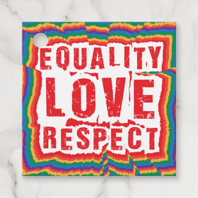 Étiquettes Cadeau Égalité Amour et respect Mois de la fierté (Devant)