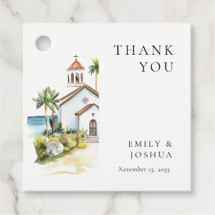 Étiquettes Cadeau Église catholique Mariage tropical