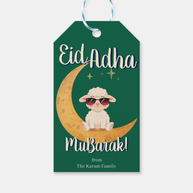Étiquettes-cadeau Eid Al Adha Personalized Eid Mubarak Muslim Gift  (Devant)