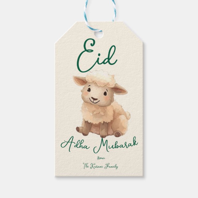 Étiquettes-cadeau Eid Al Adha Personalized Eid Mubarak Muslim Gift  (Devant)