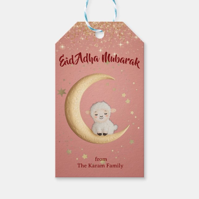 Étiquettes-cadeau Eid Al Adha Personalized Eid Mubarak Muslim Gift  (Devant)