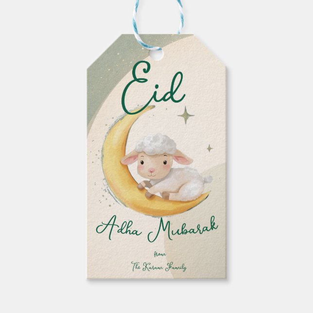 Étiquettes-cadeau Eid Al Adha Personalized Eid Mubarak Muslim Gift  (Devant)