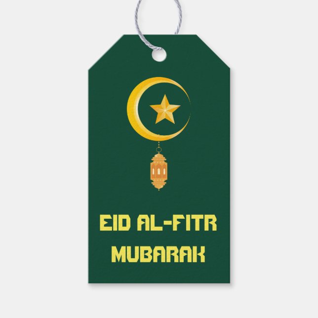 Étiquettes-cadeau Eid al Fitr Moubarak Ramadan Kareem Moon Star (Devant)