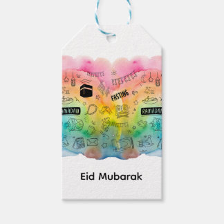 Étiquettes-cadeau Eid Doodle Coloré