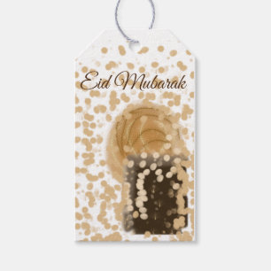 Étiquettes-cadeau eid heureux élégant d'or chic Mubarak du meilleu