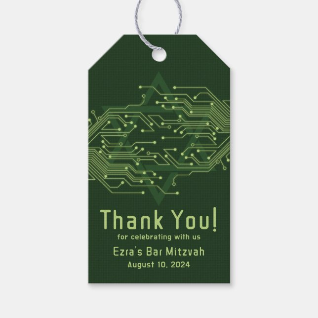 Étiquettes-cadeau Electronique Ordinateur Circuit Board Bar Mitzvah (Devant)