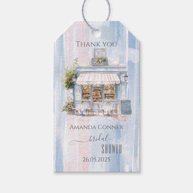 Étiquettes-cadeau Élégance Café Français Enterrement de Vie de Jeune (Devant)