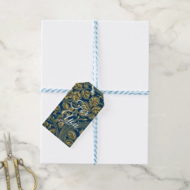 Étiquettes-cadeau Élégance de Fleur d'Or (Créateur téléchargé)