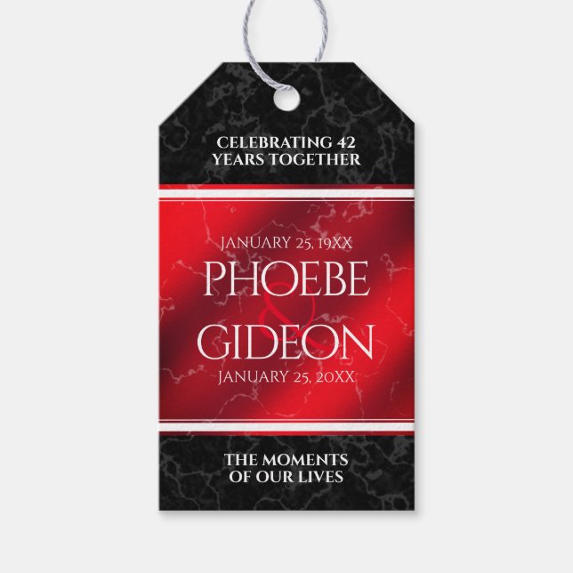 Étiquettes-cadeau Élégant 42e anniversaire du Mariage Jasper (Devant)