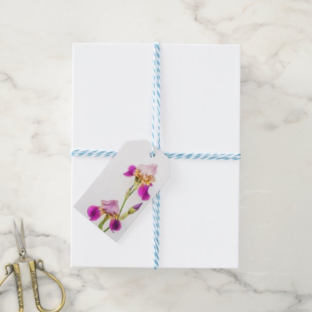 Étiquettes-cadeau Elegant and Botanical Iris Flower  (Avec de laficelle)