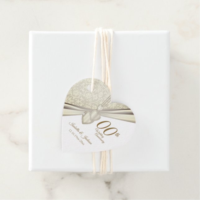 Étiquettes Cadeau Élégant anniversaire du 00e Mariage (En situation)