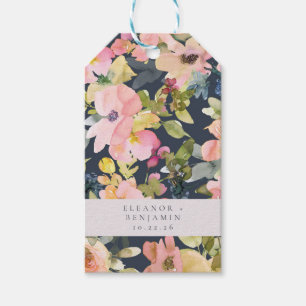 Étiquettes-cadeau Elégant Aquarelle de marine rose Floral Custom Wed