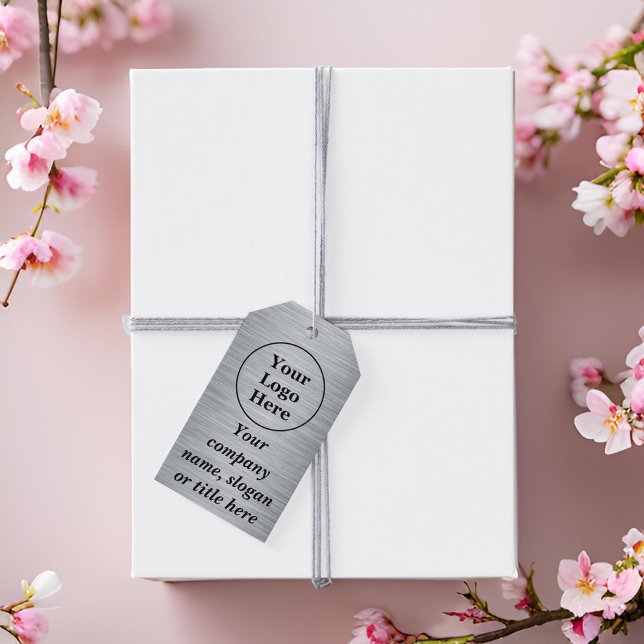 Étiquettes-cadeau Élégant argent métallique (Créateur téléchargé)