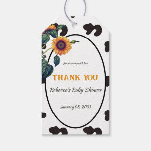 Étiquettes-cadeau Élégant Baby shower de la ferme de tournesol de va