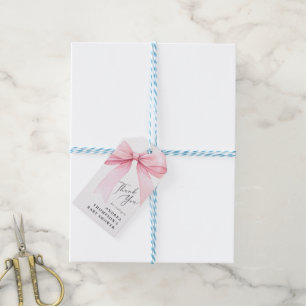 Étiquettes-cadeau Élégant Baby shower de Merci de la coquette rose