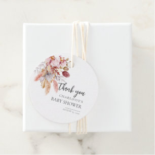 Étiquettes Cadeau Élégant Baby shower en terre cuite en laiton Pampa