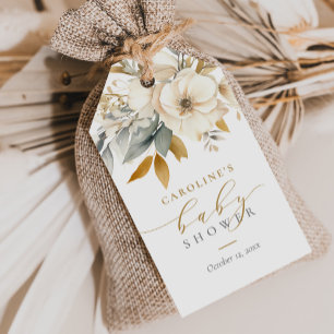 Étiquettes-cadeau Élégant Bébé Floral Neutre Dans Le Baby shower Fle