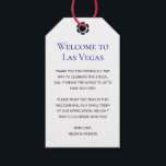 Étiquettes-cadeau Elégant bleu Bienvenue à Las Vegas Mariage Welcome<br><div class="desc">Se marier à Las Vegas ? Ces étiquettes d'accueil bleues,  blanches et noires ajouteraient parfaitement à la corbeille d'accueil de votre hôtel. Personnalisez avec votre propre texte sincère.</div>